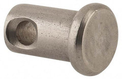 Made in USA - 5/16" Pin Diam, 1/2" OAL, Standard Clevis Pin - 9/64" Hole, 23/64" Usable Length, Uncoated Stainless Steel - Makers Industrial Supply