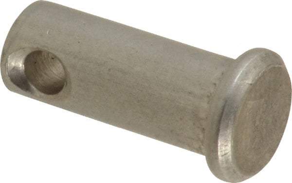 Made in USA - 5/16" Pin Diam, 3/4" OAL, Standard Clevis Pin - 9/64" Hole, 39/64" Usable Length, Uncoated Stainless Steel - Makers Industrial Supply