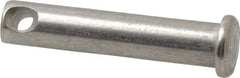 Made in USA - 5/16" Pin Diam, 1-1/2" OAL, Standard Clevis Pin - 9/64" Hole, 1-23/64" Usable Length, Uncoated Stainless Steel - Makers Industrial Supply