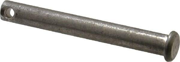 Made in USA - 5/16" Pin Diam, 2-1/2" OAL, Standard Clevis Pin - 9/64" Hole, 2-23/64" Usable Length, Uncoated Stainless Steel - Makers Industrial Supply