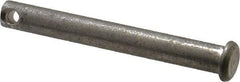 Made in USA - 5/16" Pin Diam, 2-1/2" OAL, Standard Clevis Pin - 9/64" Hole, 2-23/64" Usable Length, Uncoated Stainless Steel - Makers Industrial Supply