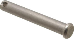 Made in USA - 3/8" Pin Diam, 2-1/2" OAL, Standard Clevis Pin - 5/32" Hole, 2-11/32" Usable Length, Uncoated Stainless Steel - Makers Industrial Supply