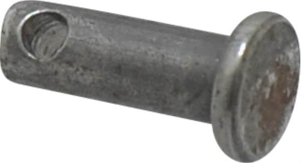 Made in USA - 3/16" Pin Diam, 1/2" OAL, Standard Clevis Pin - 3/32" Hole, 13/32" Usable Length, Uncoated Steel - Makers Industrial Supply