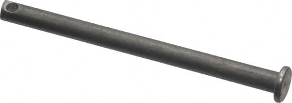 Made in USA - 3/16" Pin Diam, 2-1/2" OAL, Standard Clevis Pin - 3/32" Hole, 2-13/32" Usable Length, Uncoated Steel - Makers Industrial Supply