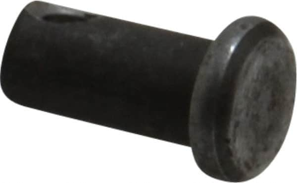 Made in USA - 1/4" Pin Diam, 1/2" OAL, Standard Clevis Pin - 3/32" Hole, 13/32" Usable Length, Uncoated Steel - Makers Industrial Supply