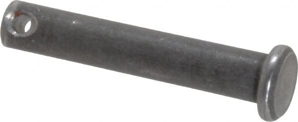 Made in USA - 1/4" Pin Diam, 1-3/8" OAL, Standard Clevis Pin - 3/32" Hole, 1-9/32" Usable Length, Uncoated Steel - Makers Industrial Supply