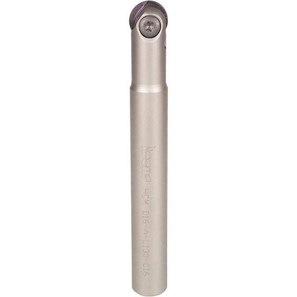 Iscar - 1/2" Cut Diam, 5/8" Shank Diam, 6-1/2" OAL, Indexable Ball Nose End Mill - 2.4" Head Length, Straight Shank, HCM D.50 Toolholder, HBF-QF, HBR-QF, HCD-QF, HCR Insert - Makers Industrial Supply