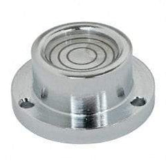 Geier & Bluhm, Inc. - 1 Inch Base Diameter x 0.44 Inch Overall Height, 3 Circles, Brass Bull's Eye Circular Level - 0.218 Inch Vial Diameter, 1/2 Inch Inner Diameter, 0.093 Inch Mounting Hole Diameter, 30 min Sensitivity, -40 to 160°F - Makers Industrial Supply