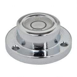 Geier & Bluhm, Inc. - 3/4 Inch Base Diameter x 0.31 Inch Overall Height, 1 Circle, Brass Bull's Eye Circular Level - 0.18 Inch Vial Diameter, 5/16 Inch Inner Diameter, 0.076 Inch Mounting Hole Diameter, 0.1 Inch Sensitivity, -40 to 165°F - Makers Industrial Supply