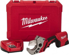 Milwaukee Tool - 2" Pipe Capacity, M12 PVC Shear - Cuts Flexible Rubber, PVC, Plastic - Makers Industrial Supply