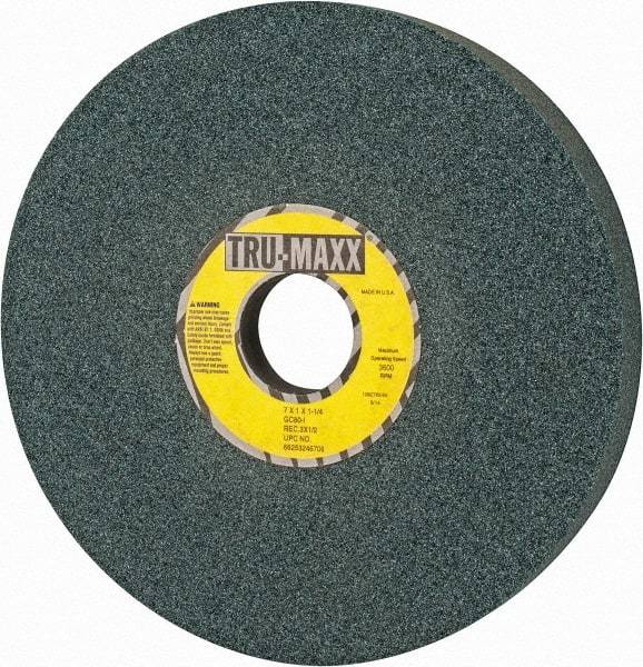 Tru-Maxx - 7" Diam x 1-1/4" Hole x 1" Thick, I Hardness, 80 Grit Surface Grinding Wheel - Silicon Carbide, Type 5, Medium Grade, 3,600 Max RPM, Vitrified Bond, One-Side Recess - Makers Industrial Supply