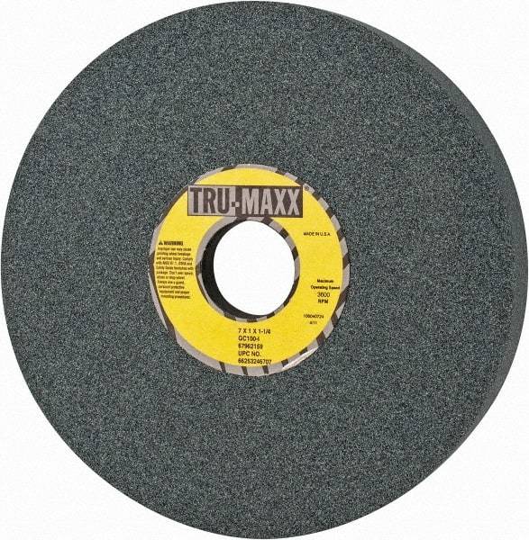 Tru-Maxx - 7" Diam x 1-1/4" Hole x 1" Thick, I Hardness, 100 Grit Surface Grinding Wheel - Silicon Carbide, Type 5, Fine Grade, 3,600 Max RPM, Vitrified Bond, One-Side Recess - Makers Industrial Supply