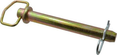 Made in USA - 1" Pin Diam, 8" Long, Zinc Plated Steel Pull Ring Hitch Pin - 7" Usable Length - Makers Industrial Supply