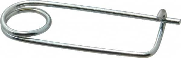 Made in USA - 1-11/16" Usable Length Spring Steel Standard Safety Pin - 2-3/4" OAL, 0.091" Wire Diam, 5/8" Inside Clearance, Zinc-Plated - Makers Industrial Supply