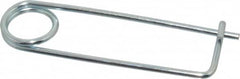 Made in USA - 2-13/16" Usable Length Spring Steel Standard Safety Pin - 4-3/8" OAL, 0.12" Wire Diam, 13/16" Inside Clearance, Zinc-Plated - Makers Industrial Supply