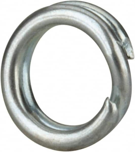 Made in USA - 0.174" ID, 0.254" OD, 0.062" Thick, Split Ring - Grade 2 Spring Steel, Zinc-Plated Finish - Makers Industrial Supply