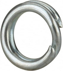 Made in USA - 0.174" ID, 0.254" OD, 0.062" Thick, Split Ring - Grade 2 Spring Steel, Zinc-Plated Finish - Makers Industrial Supply