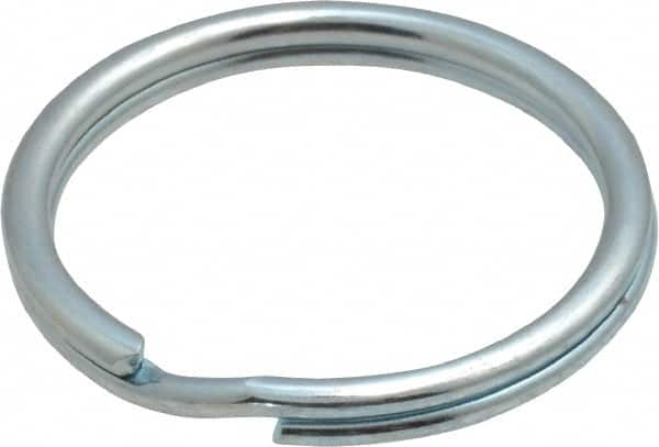 Made in USA - 0.932" ID, 1.1" OD, 0.11" Thick, Split Ring - Grade 2 Spring Steel, Zinc-Plated Finish - Makers Industrial Supply