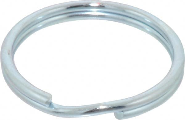 Made in USA - 1.06" ID, 1-1/4" OD, 0.13" Thick, Split Ring - Grade 2 Spring Steel, Zinc-Plated Finish - Makers Industrial Supply