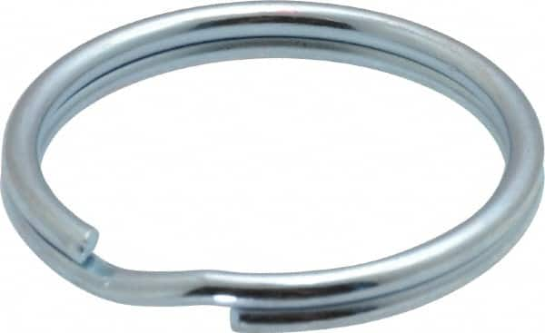 Made in USA - 1.159" ID, 1-3/8" OD, 0.142" Thick, Split Ring - Grade 2 Spring Steel, Zinc-Plated Finish - Makers Industrial Supply