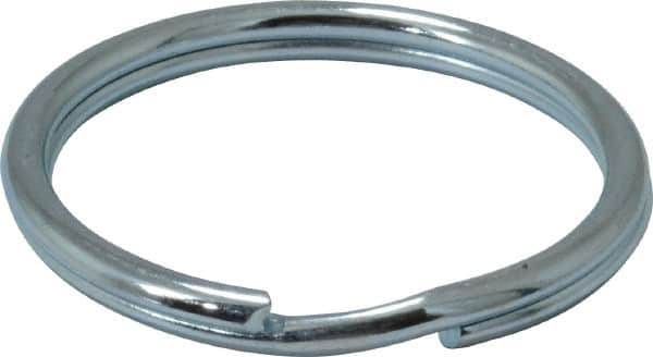 Made in USA - 1.264" ID, 1.48" OD, 0.142" Thick, Split Ring - Grade 2 Spring Steel, Zinc-Plated Finish - Makers Industrial Supply