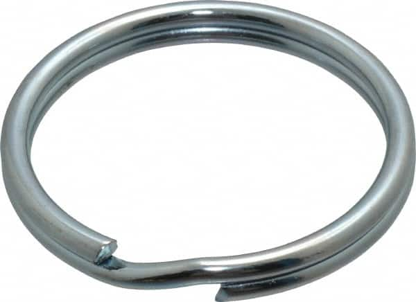 Made in USA - 1.396" ID, 1.64" OD, 0.168" Thick, Split Ring - Grade 2 Spring Steel, Zinc-Plated Finish - Makers Industrial Supply