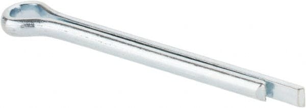 Made in USA - 3/32" Diam x 1" Long Extended Prong Cotter Pin - Grade 2, Zinc-Plated, Steel - Makers Industrial Supply