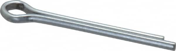 Made in USA - 1/8" Diam x 1-1/4" Long Extended Prong Cotter Pin - Grade 2, Zinc-Plated, Steel - Makers Industrial Supply