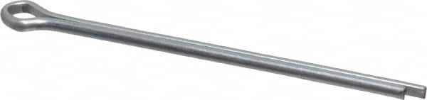 Made in USA - 1/8" Diam x 2-1/2" Long Extended Prong Cotter Pin - Grade 2, Zinc-Plated, Steel - Makers Industrial Supply