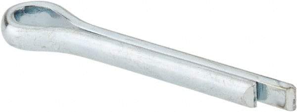 Made in USA - 5/32" Diam x 1" Long Extended Prong Cotter Pin - Grade 2, Zinc-Plated, Steel - Makers Industrial Supply