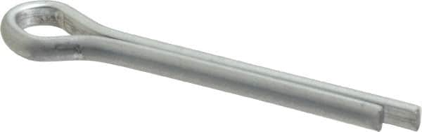 Made in USA - 5/32" Diam x 1-1/4" Long Extended Prong Cotter Pin - Grade 2, Zinc-Plated, Steel - Makers Industrial Supply