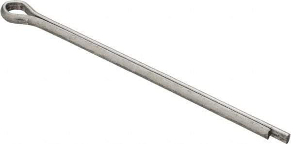 Made in USA - 5/32" Diam x 3" Long Extended Prong Cotter Pin - Grade 2, Zinc-Plated, Steel - Makers Industrial Supply