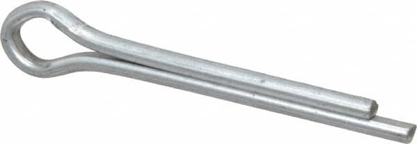 Made in USA - 3/16" Diam x 1-1/2" Long Extended Prong Cotter Pin - Grade 2, Zinc-Plated, Steel - Makers Industrial Supply