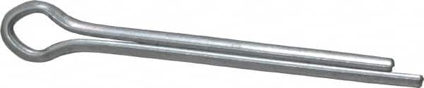 Made in USA - 3/16" Diam x 2" Long Extended Prong Cotter Pin - Grade 2, Zinc-Plated, Steel - Makers Industrial Supply