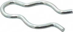 Made in USA - 7/16" Groove, 1-1/8" Long, Zinc-Plated Spring Steel Hair Pin Clip - 0.064" Clip Diam, 1/2" Shaft Diam, Grade 2 - Makers Industrial Supply