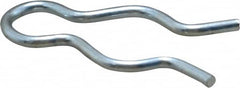 Made in USA - 17/32" Groove, 1-1/2" Long, Zinc-Plated Spring Steel Hair Pin Clip - 0.087" Clip Diam, 5/8" Shaft Diam, Grade 2 - Makers Industrial Supply