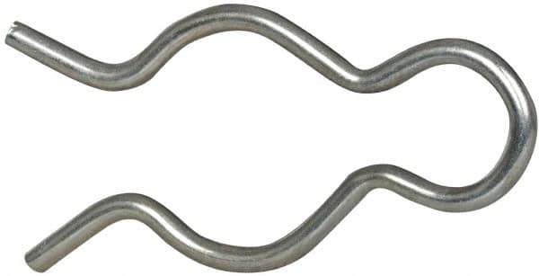 Made in USA - 25/32" Groove, 2-5/64" Long, Zinc-Plated Spring Steel Hair Pin Clip - 0.105" Clip Diam, 7/8" Shaft Diam, Grade 2 - Makers Industrial Supply