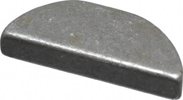 Made in USA - #304 Standard Woodruff Key - 1/2" Long x 3/32" Wide, Steel - Makers Industrial Supply