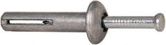 Powers Fasteners - 1/4" Diam, 1/4" Drill, 1-1/4" OAL, 1-7/8" Min Embedment Hammer Drive Concrete Anchor - Steel (Drive Pin)/Zamac Alloy (Body), Zinc-Plated Finish, Mushroom Head - Makers Industrial Supply