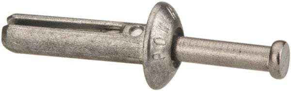 Powers Fasteners - 1/4" Diam, 1/4" Drill, 1" OAL, 7/8" Min Embedment Hammer Drive Concrete Anchor - Stainless Steel (Drive Pin)/Zamac Alloy (Body), Zinc-Plated Finish, Mushroom Head - Makers Industrial Supply