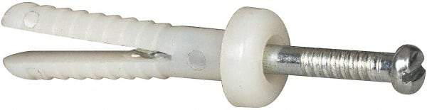 Powers Fasteners - 3/16" Diam, 3/16" Drill, 1" OAL, 1-1/8" Min Embedment Hammer Drive Concrete Anchor - Nylon (Body)/Steel (Drive Pin), Zinc-Plated Finish, Round Head - Makers Industrial Supply