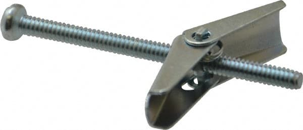 Powers Fasteners - 1/8" Screw, 1/8" Diam, 2" Long, Toggle Bolt Drywall & Hollow Wall Anchor - 3/8" Drill, Zinc Plated, Steel, Grade Zamac 7, Use in Drywall & Wallboard - Makers Industrial Supply