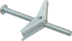 Powers Fasteners - 1/4" Screw, 1/4" Diam, 3" Long, Toggle Bolt Drywall & Hollow Wall Anchor - 5/8" Drill, Zinc Plated, Steel, Grade Zamac 7, Use in Drywall & Wallboard - Makers Industrial Supply