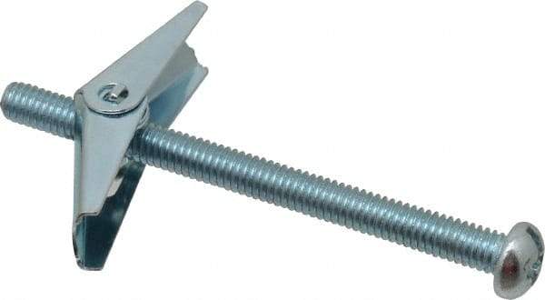 Powers Fasteners - 5/16" Screw, 5/16" Diam, 4" Long, Toggle Bolt Drywall & Hollow Wall Anchor - 7/8" Drill, Zinc Plated, Steel, Grade Zamac 7, Use in Drywall & Wallboard - Makers Industrial Supply