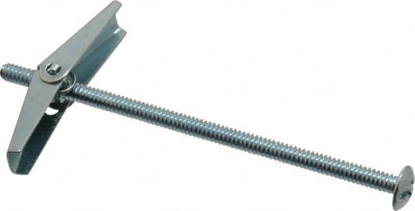 Powers Fasteners - 1/8" Screw, 1/8" Diam, 3" Long, Toggle Bolt Drywall & Hollow Wall Anchor - 3/8" Drill, Zinc Plated, Steel, Grade Zamac 7, Use in Drywall & Wallboard - Makers Industrial Supply