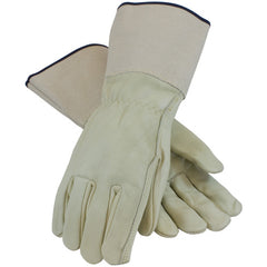 ‎68-101G/XL Leather Drivers Gloves - Top Grain Cowhide Drivers - Superior Grade - Straight Thumb - Gauntlet Cuff - Exact Industrial Supply