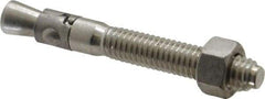 Powers Fasteners - 3/8" Diam, 3/8" Drill, 3" OAL, 1-1/4" Min Embedment Wedge Expansion Concrete Anchor - 304 Stainless Steel, Hex Nut Head, Hex Drive, 1-7/8" Thread Length - Makers Industrial Supply