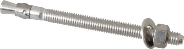 Powers Fasteners - 3/8" Diam, 3/8" Drill, 5" OAL, 2-1/4" Min Embedment Wedge Expansion Concrete Anchor - 304 Stainless Steel, Hex Nut Head, Hex Drive, 3-1/8" Thread Length - Makers Industrial Supply