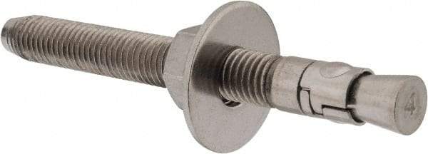 Powers Fasteners - 5/8" Diam, 5/8" Drill, 6" OAL, Wedge Expansion Concrete Anchor - 304 Stainless Steel, Hex Nut Head, Hex Drive, 4-1/2" Thread Length - Makers Industrial Supply