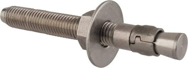 Powers Fasteners - 3/4" Diam, 3/4" Drill, 6-1/4" OAL, Wedge Expansion Concrete Anchor - 304 Stainless Steel, Hex Nut Head, Hex Drive, 4-3/8" Thread Length - Makers Industrial Supply